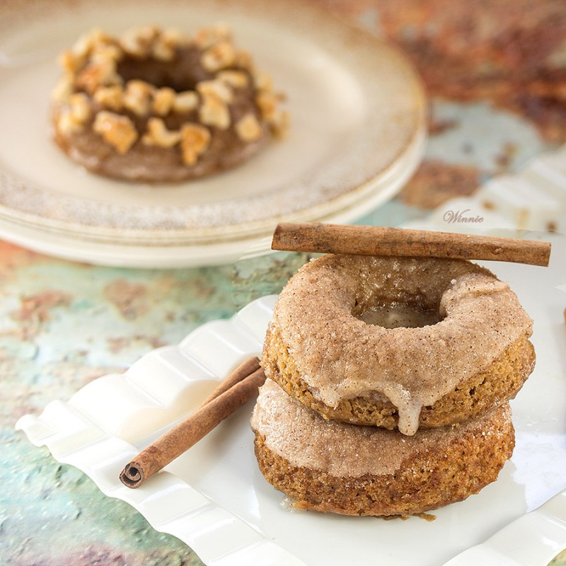 Baked Apple Cider and Cinnamon Donuts